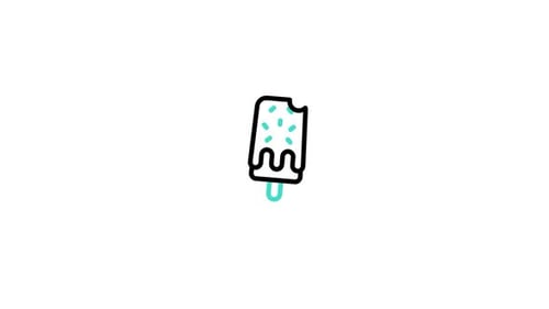 Animated Ice Cream Popsicle Icon with Sprinkles