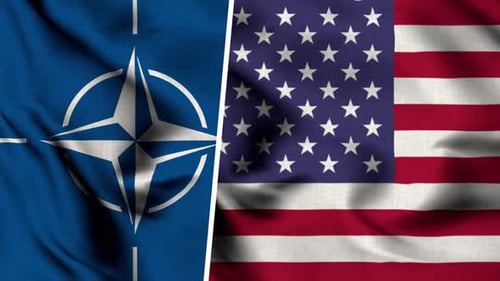 Nato Flag And Usa Flag