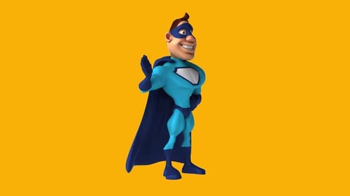 Lustiger 3D-Cartoon-Superheld (mit Alpha-Kanal im Lieferumfang enthalten)