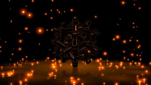 Background with Falling Orange Particles, Exclusive, Unique Design, Figure, 3D Render