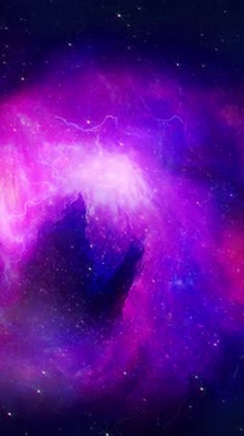 Abstract Purple Space Nebula Background with Twinkling Stars