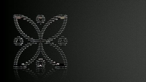 Abstract Geometric Metallic Rotating Symbol