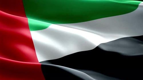 Realistic United Arab Emirates Flag Waving Seamlessly