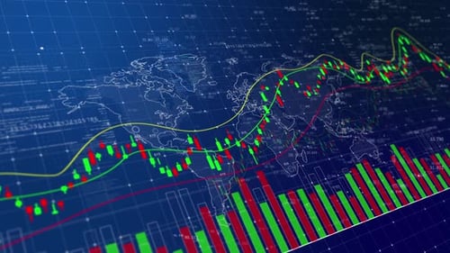 K Line Trend Chart of Business Finance Stock Market with Real-Time Trading Data