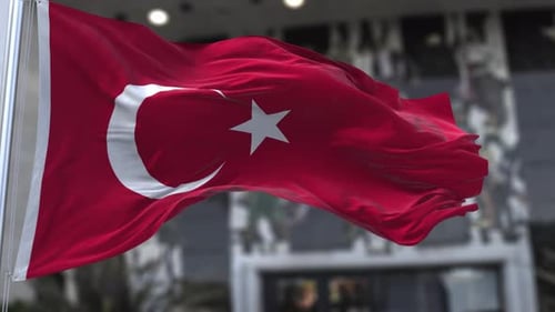 Realistic Waving Turkish Flag Animation