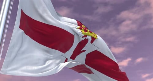 Realistic Waving Flag Animation of Northern Ireland