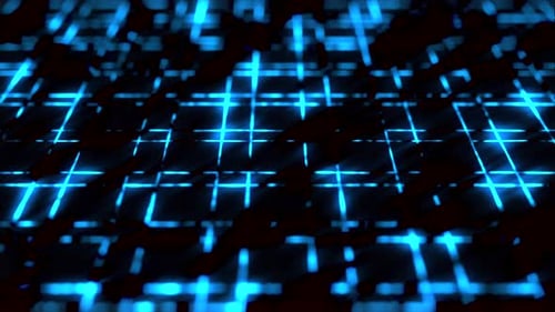 Abstract Futuristic Blue Digital Grid Background Animation