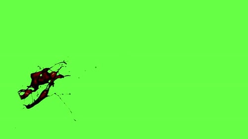 Carnage Collection: Chroma keying effect of a small splash of blood moving from left to right on the