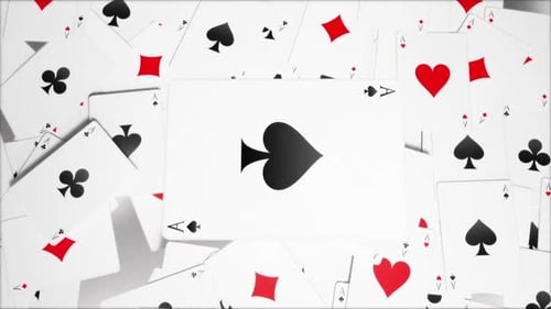 Pile de cartes à jouer avec panneau en forme de bêche