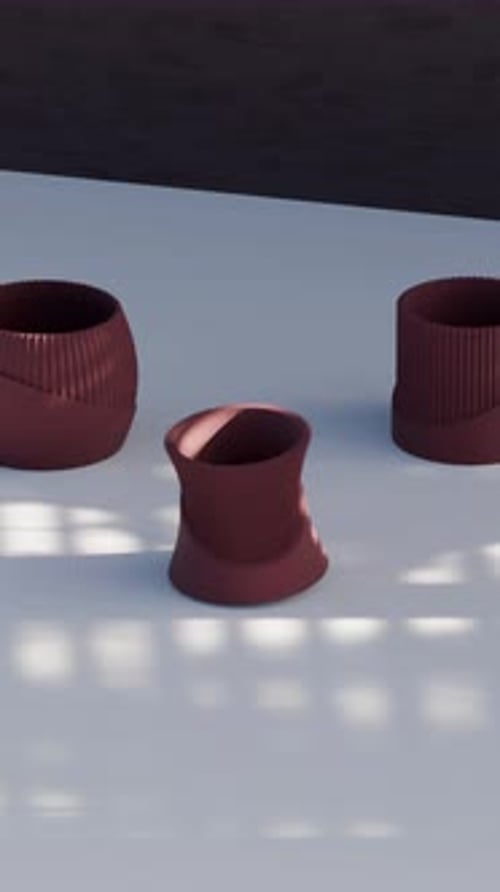 Animación de transformación 3D de Vases Loop