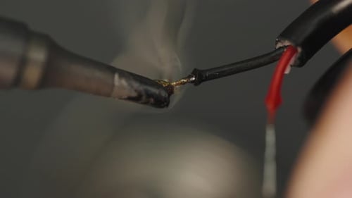 Soldering Wires Close-up for Electronics