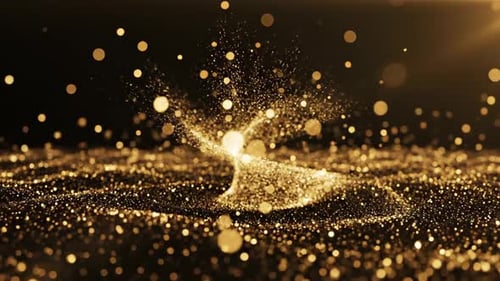 Abstract Golden Particles Background