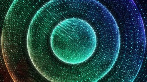 Abstract Digital Circle High Tech Animation Background, Particle Glowing Circle Animation High Tech