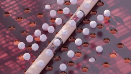 3D-Animation mit springenden Murmeln