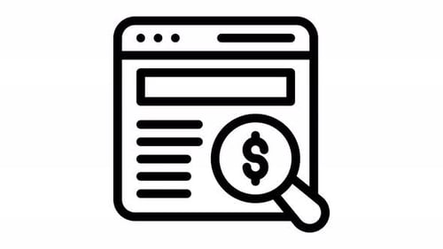 animation d'icônes de ligne de recherche payante
