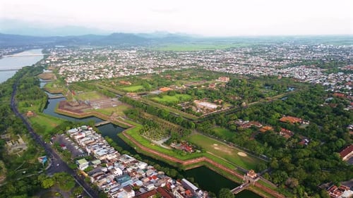 Aerial of Hue Imperial City, Vietnam