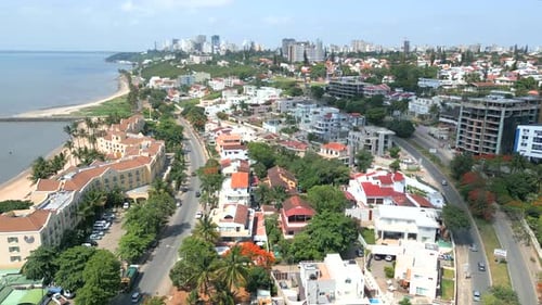 Maputo, Mozambique - The Stunning Coastline Features Contemporary Buildings and a Serene Shoreline -