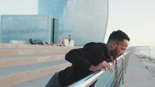 Man Exercising and Doing Push Ups Outdoors