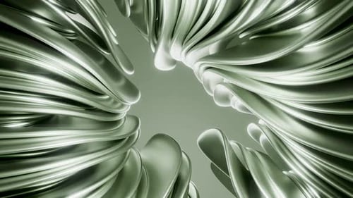 Polished Organic Spiral With Luminous Sheen Seamless Loop Featuring Sleek Glossy Metallic Motion