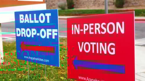 Ballot Drop-Off and In-Person Voting Signs