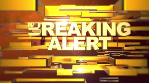 Breaking Alert Title Reveal with Golden Geometric Shapes