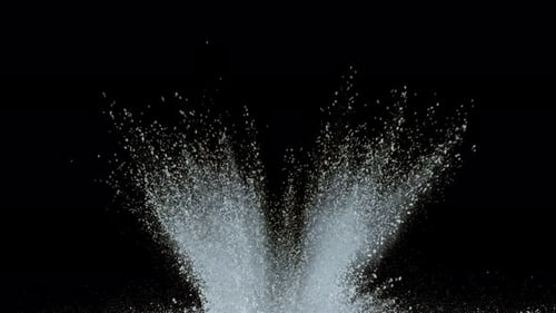 White Powder Exploding on a Black Background