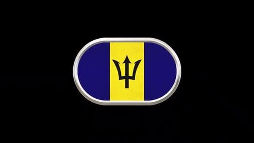 3D Animated Barbados Flag Rotating Icon