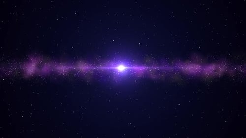 Cosmic Purple Light Stream Through Starfield Background