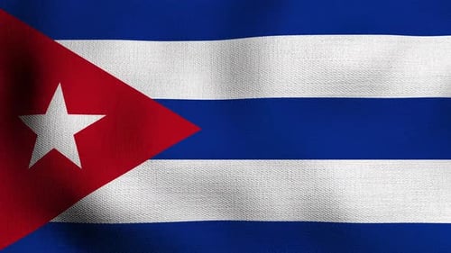 Waving Cuban Flag Seamless Loop Animation