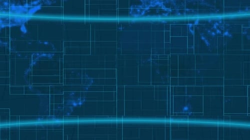 Glowing Digital Grid Network Background Loop