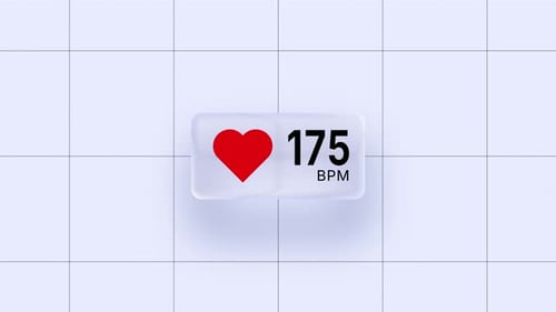 Minimalist Heart Rate BPM Counter Animation