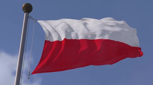 Poland Flag Slow Motion