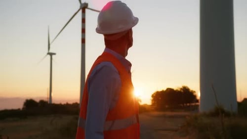 Sun Beams Hitting A Environmental Worker