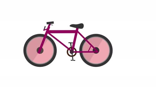 Flat Design Animated Cycling Bicycle