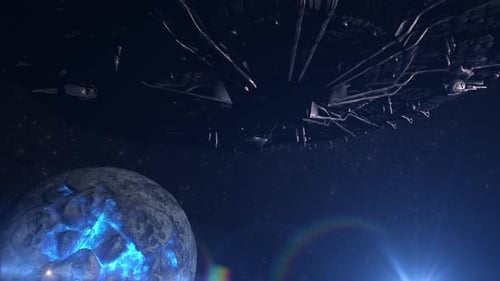 Alien Spaceship heading Blue Planet