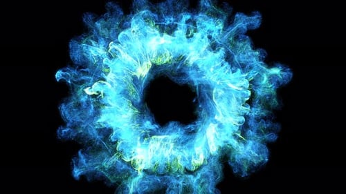 Abstract Fluid Blue Green Energy Burst Transition