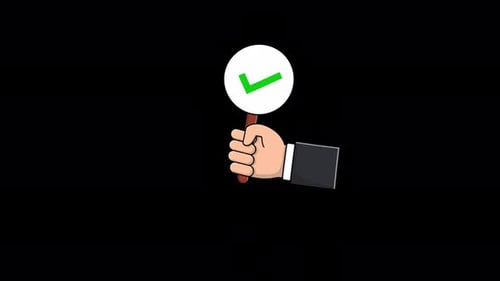 Animated Hand Holding Yes Checkmark Sign