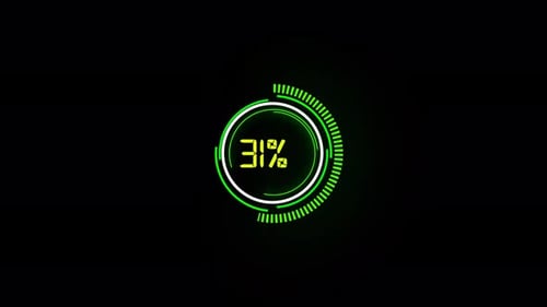 circle loading bar uploading downloading and progressing bar countdown number 0 to 100 percent