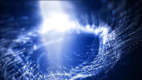 Abstract Swirling Blue Particle Technology Background