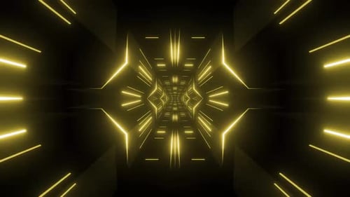 Dynamic neon light tunnel with futuristic energy and abstract motion