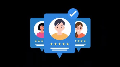 Animated User Profile Reviews with Star Ratings
