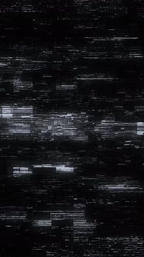 Dynamic Vertical Monochrome Glitch and Static TV Noise Effect Background