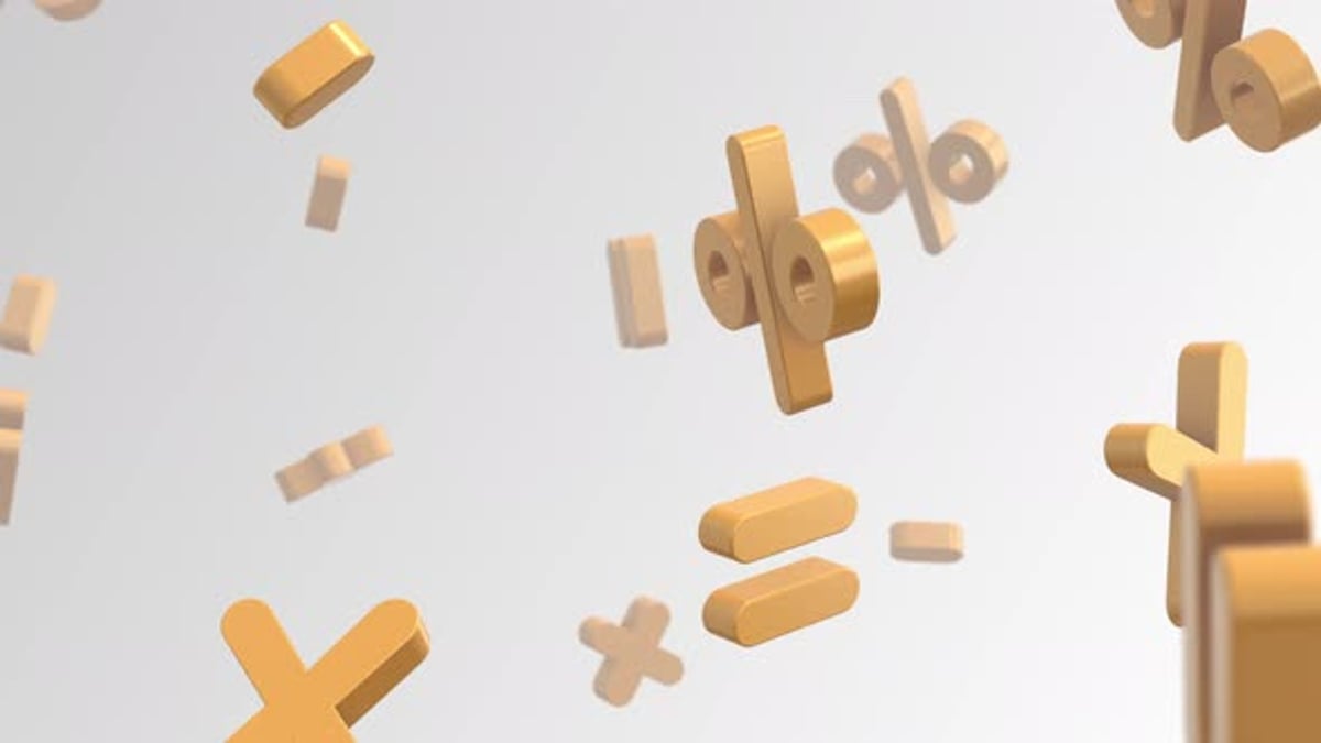 Golden 3D Math Symbols Falling Loop Background, Backgrounds Motion ...