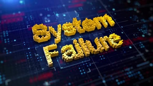 Futuristic Pixelated System Failure Text Animation on Digital Background