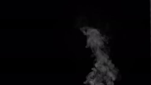 Turbulent Steam Stream On Black Background