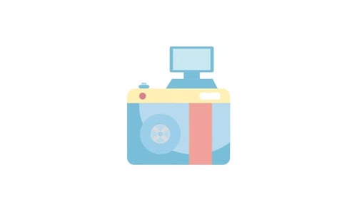 Flat Design Animated Camera Icon Reveal