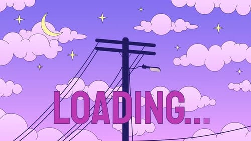 Stylized Loading Text Animation with Night Sky