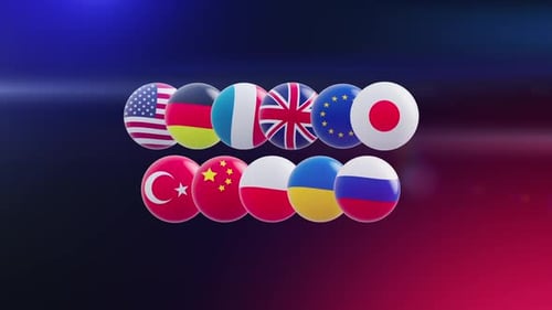 3D Animated Global Flags Corporate Presentation Intro
