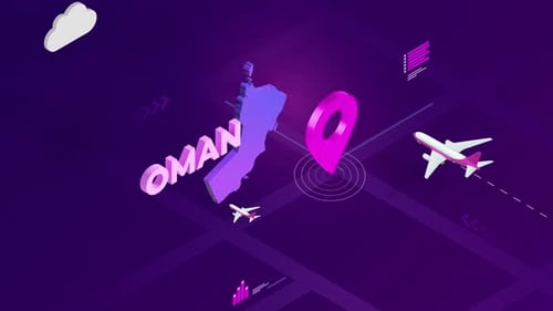 Oman Infographic Isometric Map Background 4K