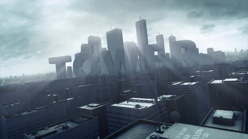 3D Skyscraper City Text Tower